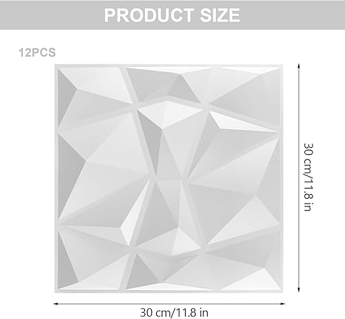 Pannelli da parete 3D, 12 pezzi, 3D, pannelli 3D, pannelli da parete 3D, pannelli da parete 3D, pannelli da soffitto, pannelli da gioco, carta da parati per soggiorno, camera da letto - Honorern