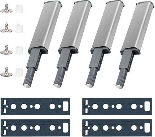 Confezione da 4 apriporta a Spinta, Ammortizzatore per Porta dell'Armadio, Pressione di Apertura della Porta a Pulsante, Adatto per Ante di mobili, cassetti, Ante di armadietti - Honorern