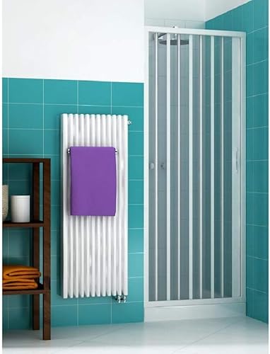 Box doccia Porta doccia in PVC, Nicchia con apertura laterale a soffietto, Bianco, Larghezza 80 cm, Altezza 170 cm - Honorern