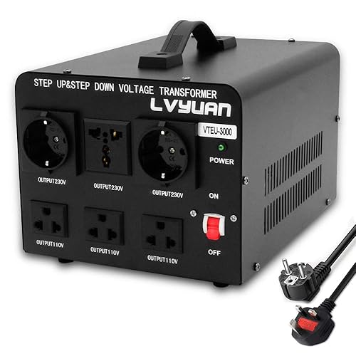 3000 W Trasformatore ascensore/riduttore di tensione da 3000 Watt Convertitore di potenza da 220 Volt - 220 V/110 V, 3000 W Stabilizzatore di tensione automatico - Honorern