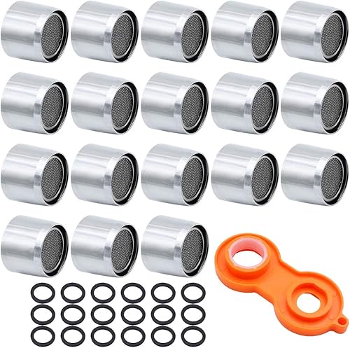 18 Pezzi Rompigetto Rubinetto Aeratore 22mm Filetto Femmina Acciaio Inox Cucina Bagno Rubinetto Filtro Utilizzato per Il Risparmio Idrico del Rubinetto Filettato Esterno - Honorern