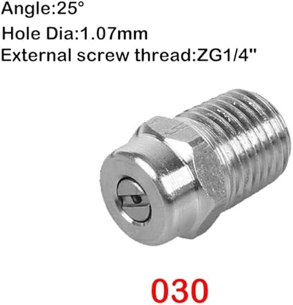 2 ugelli per idropulitrice, ZG1/4' filettatura esterna in acciaio inox, 25 gradi, 040 (1,2 mm) - Honorern