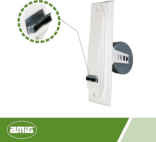 Amig - Raccoglitore per tende compatto da incasso o da incasso in metallo con frontale in plastica bianca dal design semplice e senza tempo, dimensioni: 6,2 x 20 x 11,5 cm - Honorern