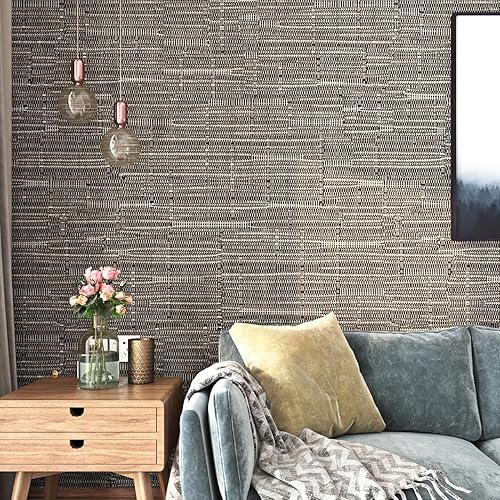 FunStick Carta da Parati Adesiva Muro Moderna Effetto Texture Lino Carta da Parati Camera da Letto Adesiva Pannelli Decorativi per Pareti Effetto Lino Carta Adesiva per Mobili Cucina Lavabile 40CM×2M - Honorern
