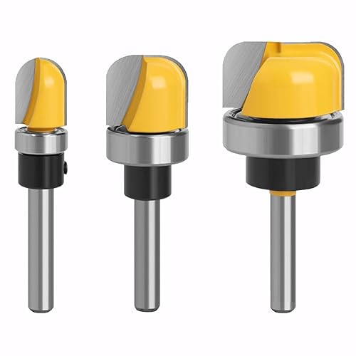 KEWAYO 3 Pezzi Fresa per Router, Fusto da 6.35 mm, Fresa per ciotola e vassoio, fresa a a ciotola, fresa per fresa cava, set di frese per lavorazione del legno - Honorern