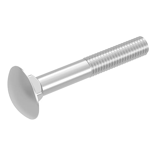 Vite a testa tonda piatta con inserto quadrato, filettatura parziale, M5 x 35 mm, in acciaio inox V2A VA A2, DIN 603/ISO 8677, 20 pezzi - Honorern