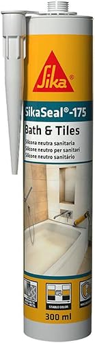 SIKA - Sigillante silicone per ambienti umidi - SikaSeal-175, Grigio - Resistente all'acqua - Ideale per giunti in bagni e cucine - Forte adesione - VOC bassi e senza solventi - 300ml - Honorern