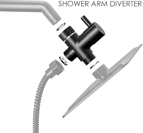 Linkidea LI5058 - Valvola deviatrice a 3 vie in ottone massiccio, colore: nero opaco - Honorern