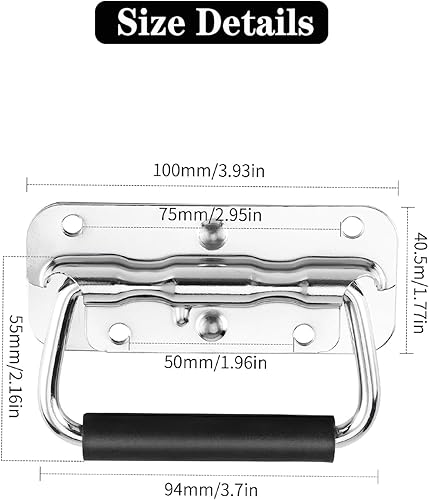 5 Pezzi Maniglia Pieghevole In Acciaio Maniglia Porta Per Casse Acustiche, Casse Da 100 Mm - Honorern