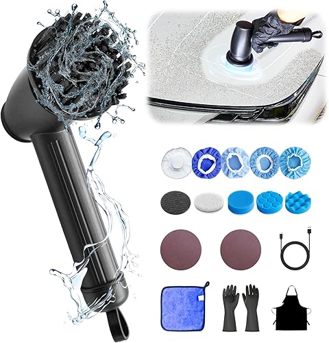 Lucidatrice Auto,Lucidatrice per Auto 3 Velocità Regolabile Variabili Maniglia Laterale,Vari Accessori,per Auto,Lucidatura di Pavimenti e Cera - Honorern