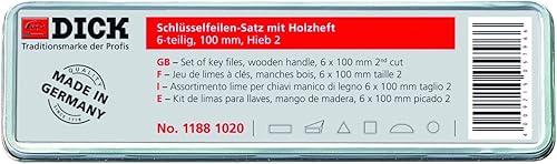 Set di lime per chiavi con manici in legno, 6 pezzi - Honorern