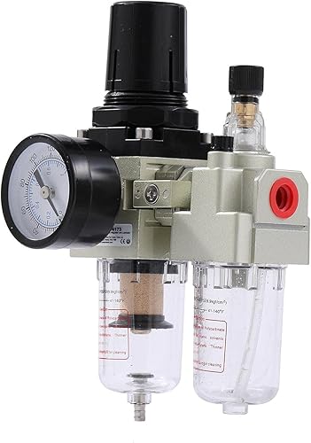 Regolatore Filtro Compressore d'Aria1/4', Qualità industriale ORAZIO Separatore di Umidità Dell'acqua Separatore d'Olio Lubrificatore Rimozione Dell'umidità per Utensili Pneumatici - Honorern