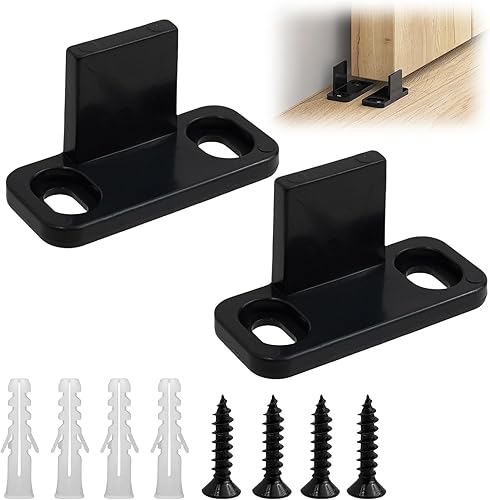 Guida a Pavimento per Porta Scorrevole 2 Pezzo – Regolabile e Robusta | Per Porte di Fienile, Legno & Vetro | Materiale Durevole in POM - Honorern