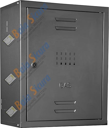 BAIA SICURA Cassetta Contatore Gas CON SCHIENALE Zincata, Bianca o Colorata in Acciaio Zincato | Tante Misure e Colori (Acciaio Zincato Verde RAL 6005, 60 H x 50 L x 23 P cm) - Honorern