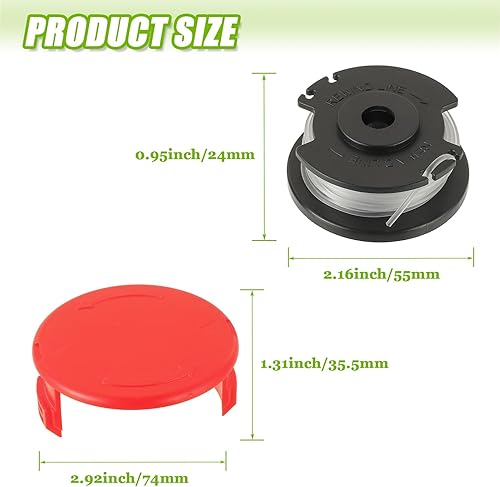 Bobina di Filo per Einhell GE-CT 18/28 Li e GE-CT 18/28 Li TC, Lunghezza 5 m Ø 1,6 mm (3 Bobine + 1 Tappo) - Honorern