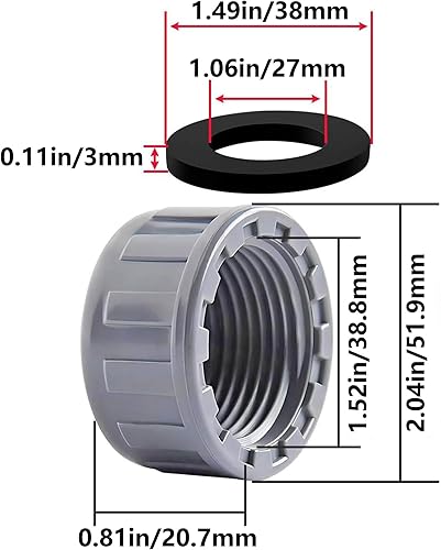 HAOBIN 4 pezzi Tappo per Tubo di Scarico in PVC Tappo Filettato 40 mm con Guarnizione in Gomma per Tubi Esterni - Honorern