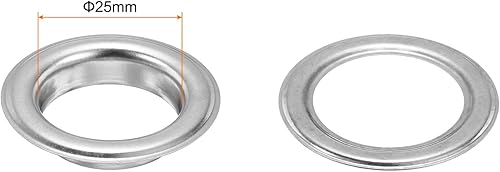 Kit 20pz Strumenti per Occhielli 25mm Kit Occhielli Metallo con Strumenti Installazione per Scarpe, Vestiti, Pelle, Tessuto, Cintura Fai da Te, Argento - Honorern