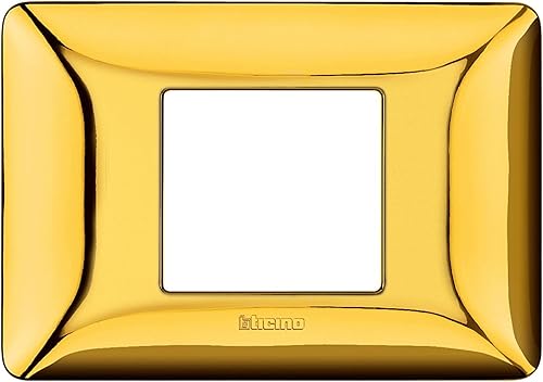 Bticino Placca Matix 2 Moduli Centrati, Oro Lucido - Honorern