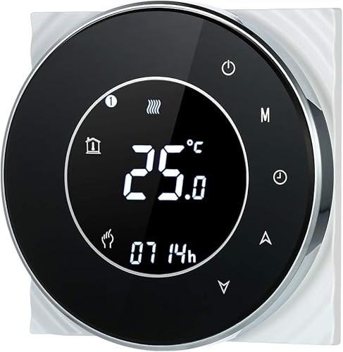 Irishom Termostato Wi-Fi per Caldaia a Gas,Termostato Digitale,Programmabile Display LCD Touchscreen con Retroilluminazione Funzione di Controllo Vocale,Cronotermostato BHT-6000-GC - Honorern