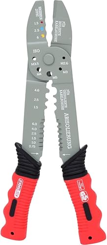 KS Tools 115.1231 Pinza a Crimpare Multifunzione per Capicorda Preisolati e non Isolati, 40 mm - Honorern