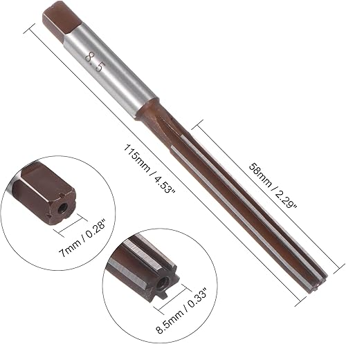 Alesatore Manuale 8,5mm Acciaio per Utensili in Lega H8 6 Fresa a Mano con Scanalature Dritte Punta Trapano Metrica per Alesatura Metallo - Honorern