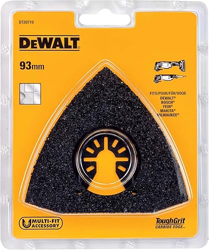 DEWALT DT20719-QZ accessori per utensile multifuzione - raspa triangolare in metallo duro - per rimuovere malta o colla da piastrelle, sgrossatura di stucco, residui di colla da moquette, raspatura su legno per smussature. - Honorern