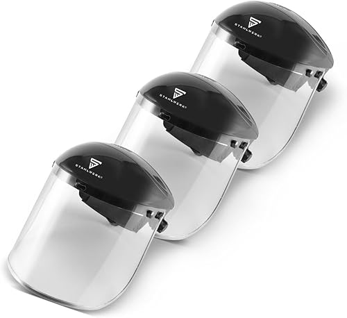 STAHLWERK Schermo protettivo viso con visiera per levigatura molto leggero con ampio finestrino, vestibilità grazie alla comoda fascia regolabile - Honorern