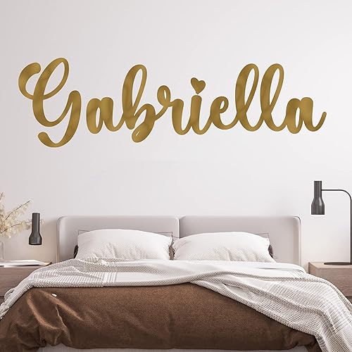 EGD Adesivo murale personalizzato con nome in corsivo - Decorazione per la casa in oro su superficie murale - Honorern