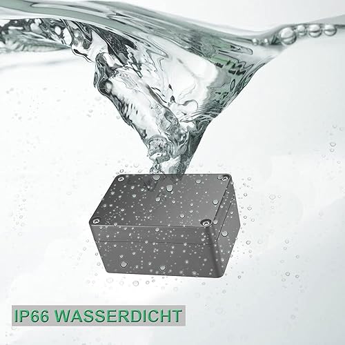 Scatola di Derivazione, Scatola di Giunzione Cavi Custodia Elettronica, Involucro Elettronico Nero, Coperture in Plastica, per Scatola di Giunzione di Alimentazione fai da te, 200 x 120 x 75 mm - Honorern