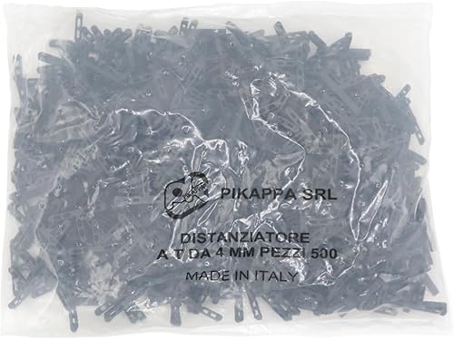 658 Distanziatore a 'T' da 4 mm per piastrelle e rivestimenti. Colore Grigio. Sacchetto da 500 pezzi - Honorern