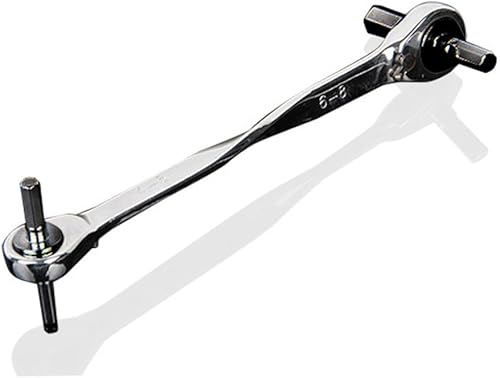 Chiave a cricchetto 4 in 1 a 2 vie, strumento a mano, estremità doppia, misure 4, 5, 6, 8 mm - Honorern