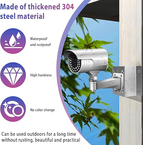 universale Montaggio su palo verticale per telecamera di sicurezza, Supporto angolare per telecamera con 2 passanti per telecamere CCTV - Honorern