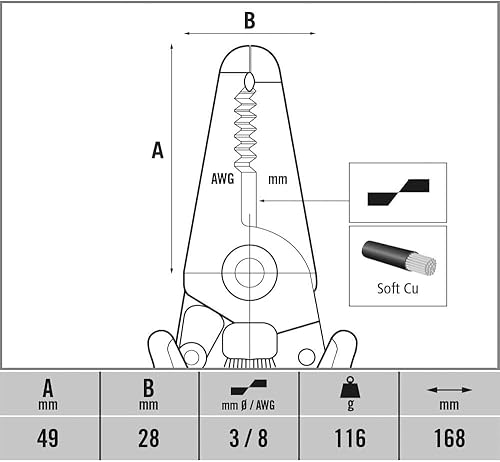 C.K T3893 Pinze spelafili Ecotronic ESD (Ø 0,2 – 0,8 mm) - Honorern