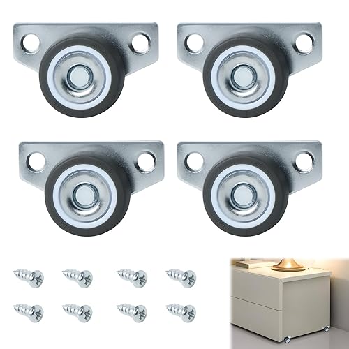 4 Pezzi Rotelle per Spostare Mobili, Ruote per Mobili Universali Mini Ruote Fisse per Mobili Viti Incluse per Mobili Utensili da Cucina ed Elettrodomestici Piccoli Mobili - Honorern