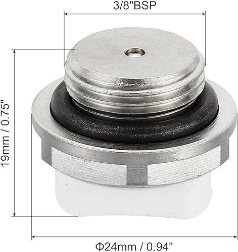 3/8' BSP Maschio Filettatura Manuale Radiatore Aria Sfiato Tappo Valvola, Nichel Placcato Ottone Spina per Radiatore Riscaldatore, Argento Bianco - Honorern