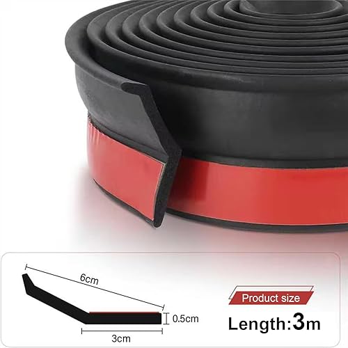 Guarnizione universale per porta del garage, 10 m, striscia di guarnizione in gomma multiuso, per la porta del garage, paraspifferi per garage, con chiodi - Honorern