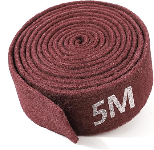 Tessuto non tessuto abrasivo - 5 m x 100 mm - Grano 240 - Carta abrasiva in tessuto non tessuto Estremamente durevole grazie all'impregnazione unica - per legno, acciaio inossidabile, ecc - Honorern