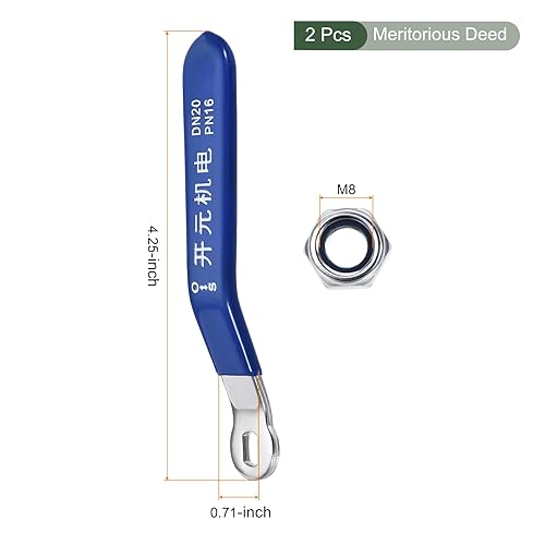 YOKIVE 2pz Maniglia a Leva, Ferro Cromato Sostituzione Quarto Giro con Impugnature in Vinile Plastico DN20 | Ottimo per Valvola a Sfera (Blu) - Honorern