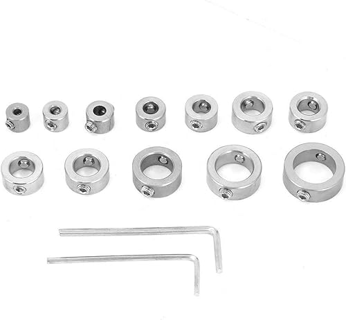 Anello Limite di Foratura - 1 Set Assortimento di Punte per Trapano, 12 Pezzi 3-16mm Set di Collari di Arresto per Profondità di Foratura in Acciaio Inossidabile - Honorern