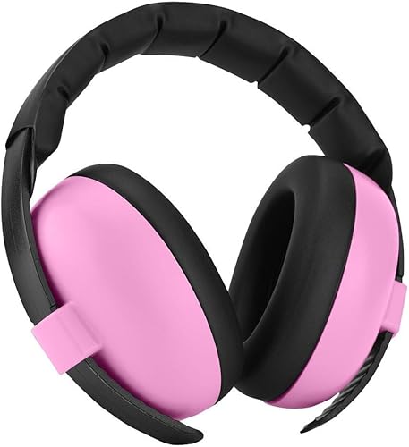 Mugast Cuffie antirumore per Bambini, Bambini Cuffie protettive antirumore Cuffie antirumore con Schiuma fonoisolante Professionale per Bambini sotto i 2 Anni(Rosa) - Honorern