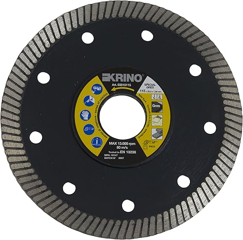 KRINO 3515115 Disco DIAMANTATO Speciale per gres porcellanato, Ceramica e Piastrelle in Genere, Acciaio - Honorern