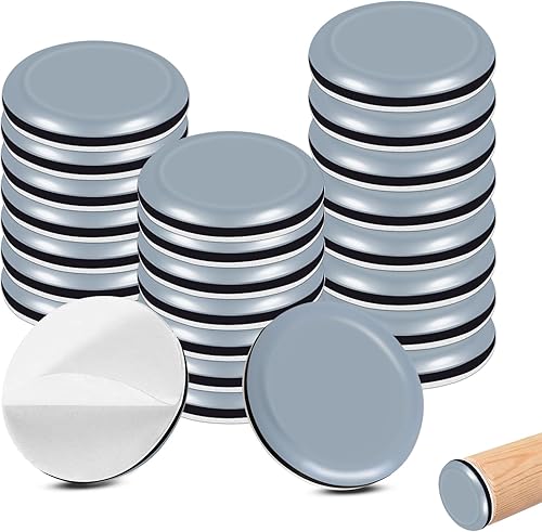 24 PCS Piedini per mobili autoadesivo in Teflon Ø30 mm rotondo Scivoli in feltro per spostare mobili in PTFE (teflon) - Honorern