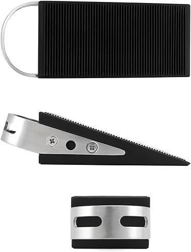 Set da 4 zeppe in gomma per porta, zeppe fermaporta per impieghi gravosi, base antiscivolo, nere, adatte per porte pesanti, porte in vetro e altro - Honorern