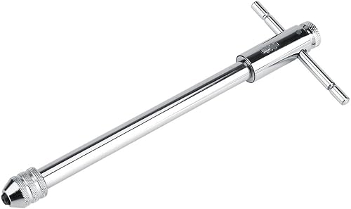 Regolabile giramaschi a cricchetto con impugnatura a T regolabile domestici in lega di acciaio argento tipo giramaschi a cricchetto regolabile giramaschi a T con una mano, M3-M8 Long - Honorern