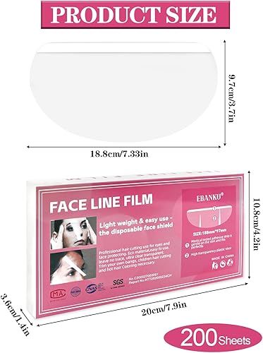 Salon Shield, Barber Face Shield Salon Hairdressing Dye Hair Hairspray Shield Copertura del Viso da Parrucchiere Forniture Barbiere Maschera Protezioni per Occhi da Doccia (200 Pezzi) - Honorern