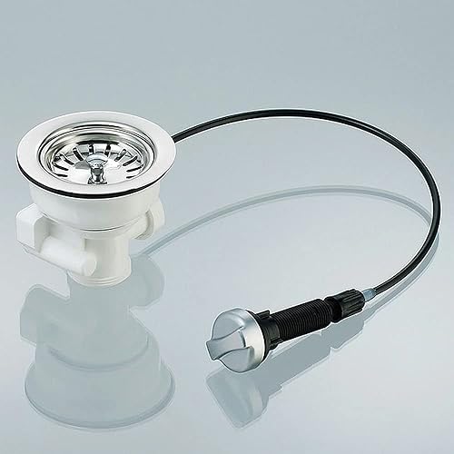 Valvola eccentrica a cestello (3 1/2 pollici) con azionamento rotante, scarico verso il basso con connettore (1 pollici) - per troppopieno - Honorern