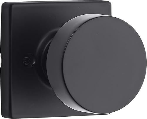 Kwikset Pismo 97402-854 Pomello per porta d'ingresso con chiave con chiave SmartKey Security, rotondo, ferro nero - Honorern