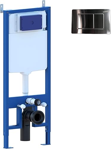 Tecno-struttura telaio e Cassetta per wc Vaso sospeso Completo Di placca Di Comando Acciaio Inox Doppio pulsante inclusa - Honorern