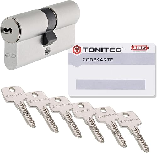 ABUS TEC440 by ToniTec - Serratura a cilindro a doppio cilindro, dimensioni 30/40 mm, con 6 chiavi, incl. ToniTec CodeCard e vite di fissaggio - Honorern