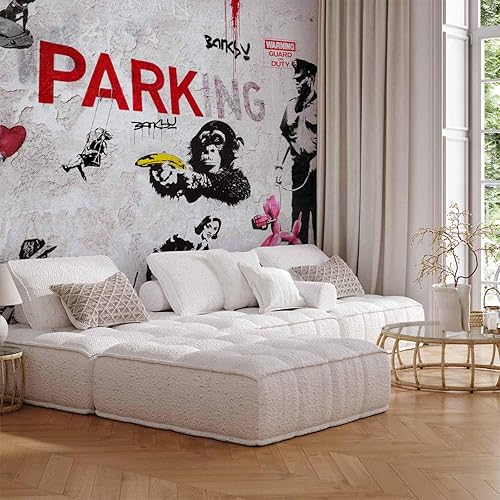 Carta da Parati Adesiva 245x175 cm Fotomurali Adesivi Murali Rivestimento Parete Moderna per Pareti Adesiva Muro Decorativo Fotomurale Graffiti colorato acqua - Honorern